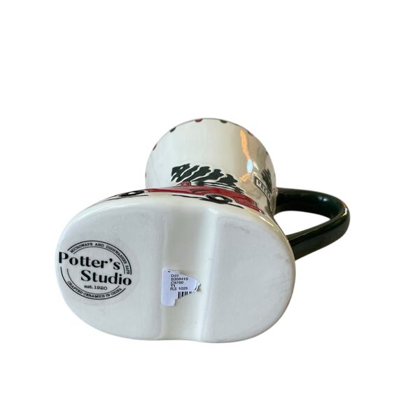 Potter's Studio Red Truck w Christmas Trees Boot-Shaped Coffee Mug 12oz Set of 2 - Picture 12 of 14